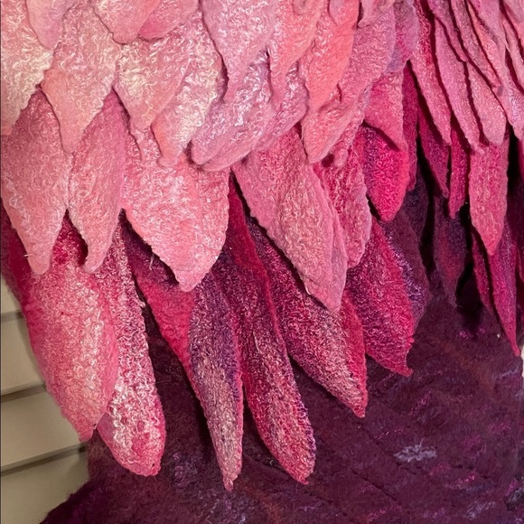 Winged Angel Wing OOAK Pink Handcrafted Felted Wool Purple Feathered Backpack